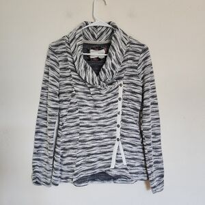 Anthropologie Saturday Sunday Sidewinder Shawl Neck Button Up Sweater size Med